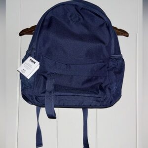 NEW Pink Victoria’s Secret Ivy Classic Blue‎ Canvas Quilted Puffer Backpack O/S